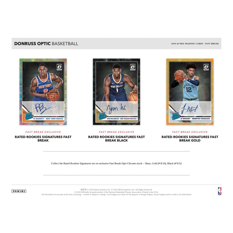 2019-20 Panini Donruss Optic Basketball Fast Break Box