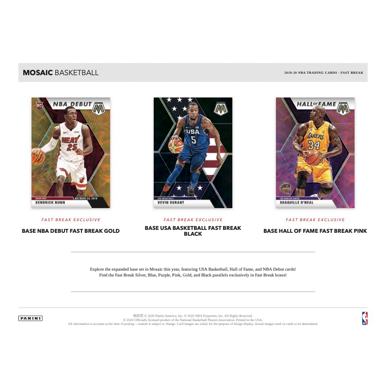 2019-20 Panini Mosaic Basketball Fast Break Case (20 CT)