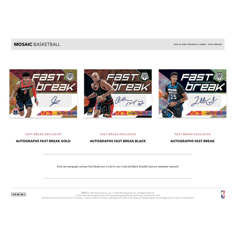 2019-20 Panini Mosaic Basketball Fast Break Case (20 CT)