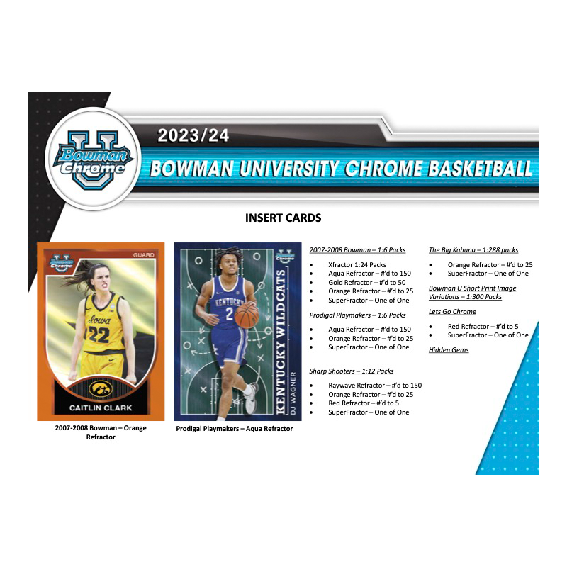2023-24 Bowman University Chrome Basketball Hobby Box