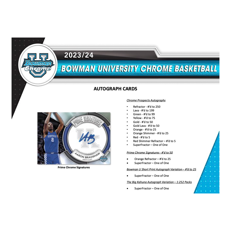2023-24 Bowman University Chrome Basketball Hobby Box