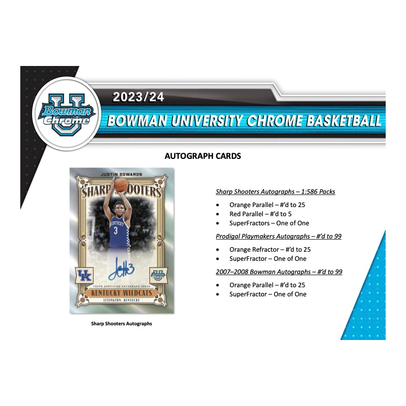 2023-24 Bowman University Chrome Basketball Hobby Box