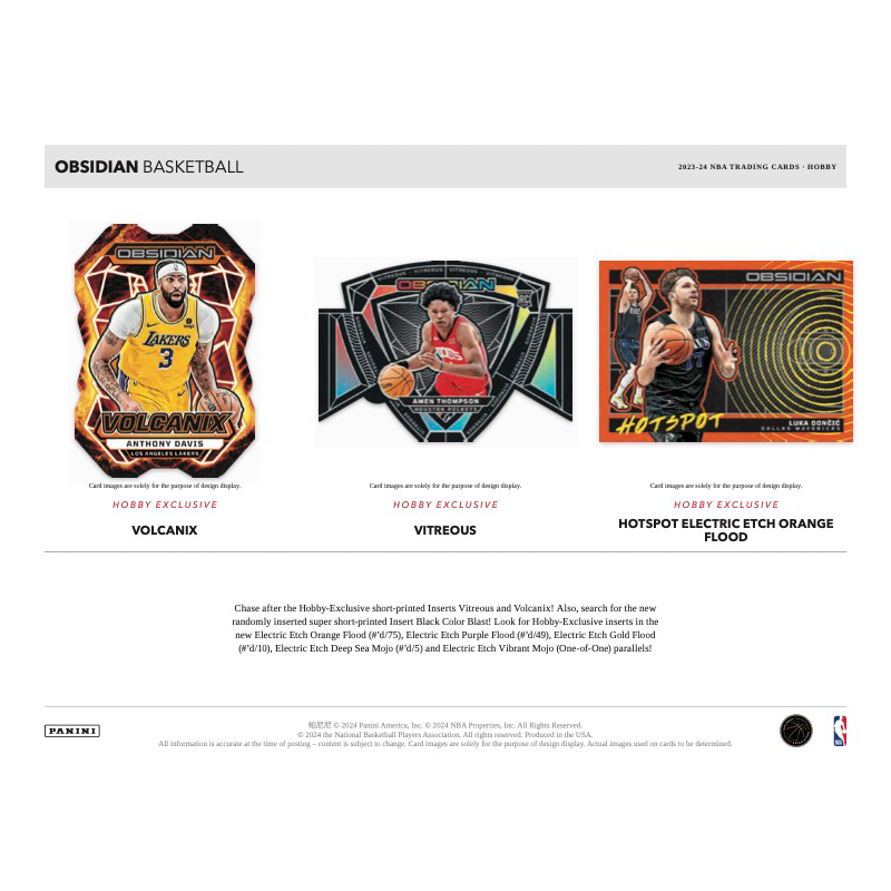 2023-24 Panini Obsidian Basketball Hobby 12 Box Case