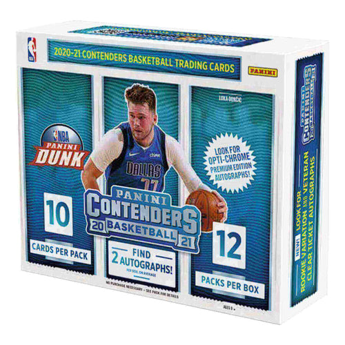 2020-21 Panini Contenders Basketball Hobby 12 Box Case