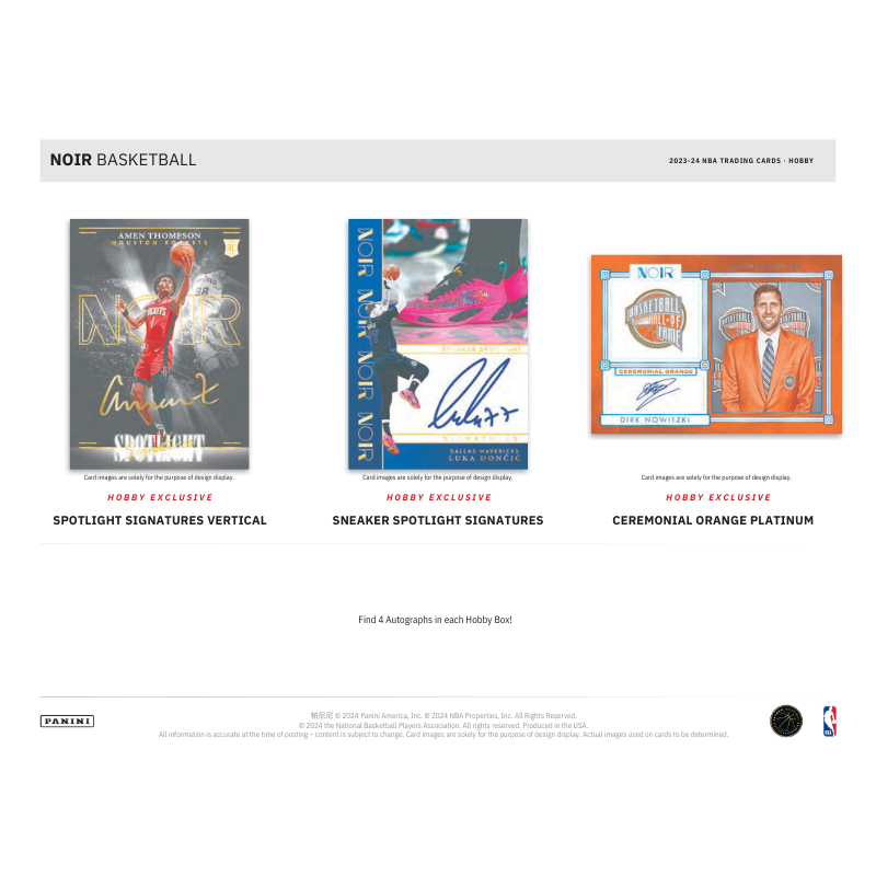 2023-24 Panini Noir Basketball Hobby 4 Box Case