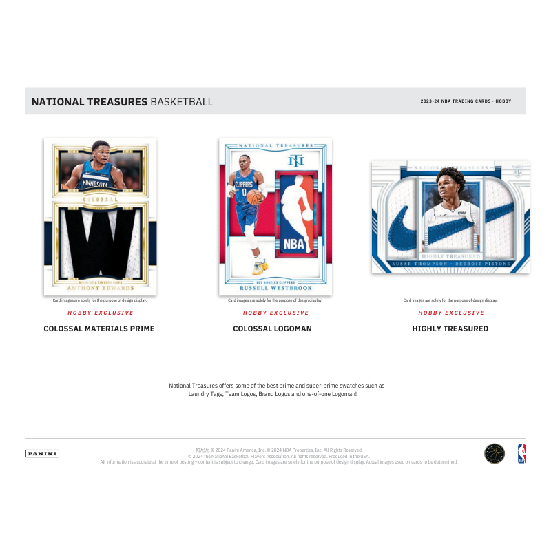 2023-24 Panini National Treasures Basketball Hobby 4 Box Case