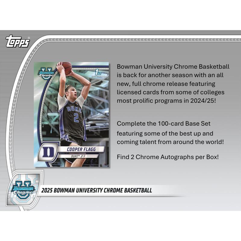 2024-25 Bowman Chrome University Basketball Hobby 12 Box Case