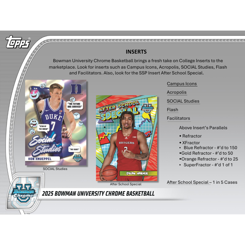 2024-25 Bowman Chrome University Basketball Hobby Box