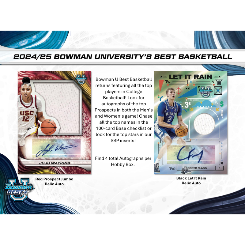 2024-25 Bowman University Best Basketball Hobby 12 Box Case
