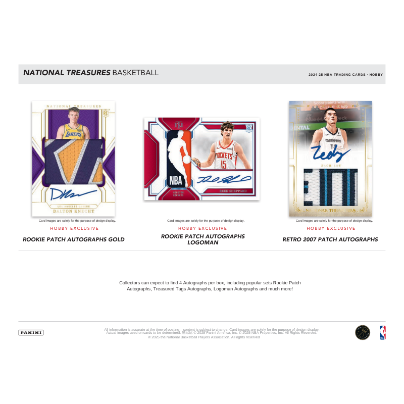 2024-25 Panini National Treasures Basketball Hobby 4 Box Case