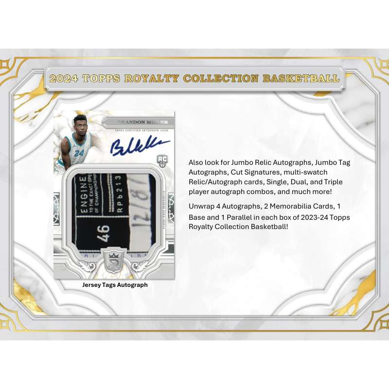 2023-24 Topps Royalty Collection Basketball Hobby 4 Box Case