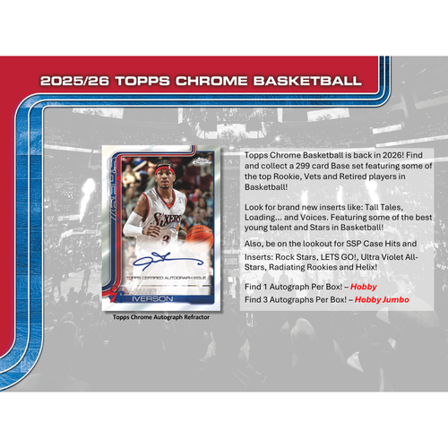 2025-26 Topps Chrome Basketball Hobby 12 Box Case