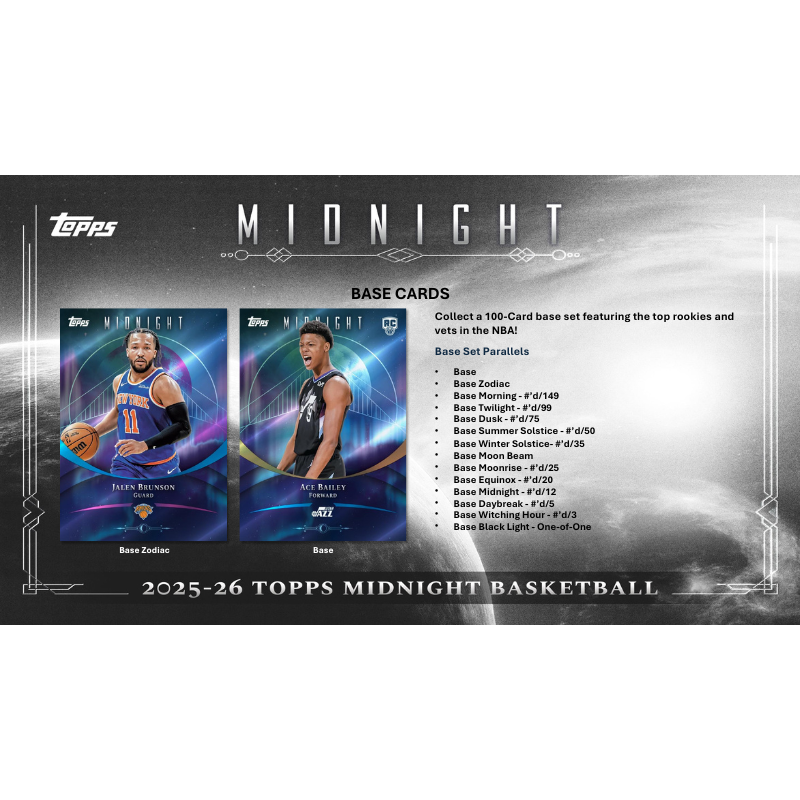2025-26 Topps Midnight Basketball Hobby 8 Box Case